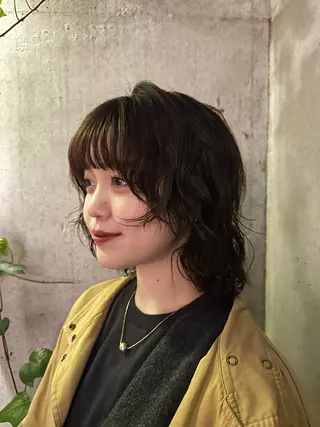 ミディアム パーマ 似合わせカット /パーマ岡本淳平のヘアスタイル