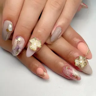 セミロング ネイル 下妻市ﾈｲﾙｻﾛﾝ M_styleのネイルデザイン