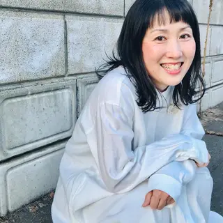 ミディアム カラー ママ美容師 *ヒマワリのヘアスタイル