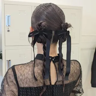 ロング ヘアアレンジ 彩桜/艶カラー/小顔 に見せるカット✂のヘアスタイル