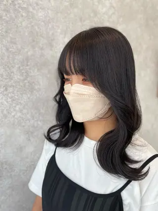 ロング カラー たなか りなのヘアスタイル