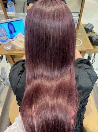 セミロング カラー 【韓国ヘア×透明感 カラー】笹谷 莉未のヘアスタイル