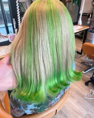 ミディアム カラー パーマ 髪質改善/ブリーチ 田代 龍我のヘアスタイル