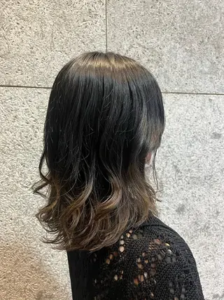 ミディアム ♱地雷カラー♱ウルフ ♱ 藍衣 ♱のヘアスタイル
