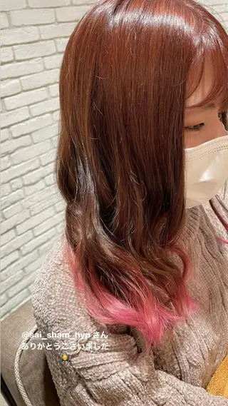 セミロング 新宿髪質改善レイヤー カット内田智大のヘアスタイル