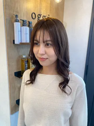 セミロング 🖤🌀くるくる パーマ🌀🖤ayaのヘアスタイル