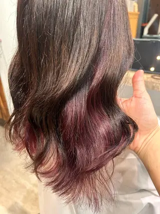 セミロング カラー 縮毛矯正支持率N O.1あおい🕊️✨のヘアスタイル