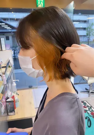 ショート カラー ヘアアレンジ HAIRSALONLOOP所属・川上 麻梨阿のヘアスタイル