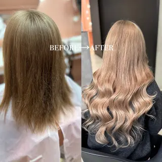 ロング カラー 大阪 梅田/ ハイトーン/エクステのヘアスタイル