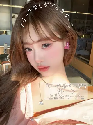 ロング カラー 透明感カラー✨🩵 韓国ヘアkanatoのヘアスタイル