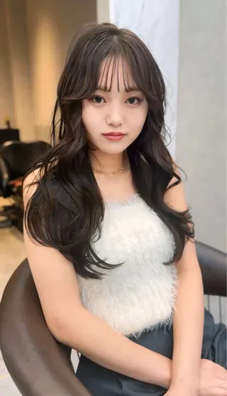セミロング カラー ケアブリーチ 韓国レイヤーKYONのヘアスタイル