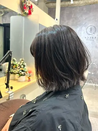 ミディアム カラー 桜木町2分/くびれ /ボブ/ナチュラルのヘアスタイル