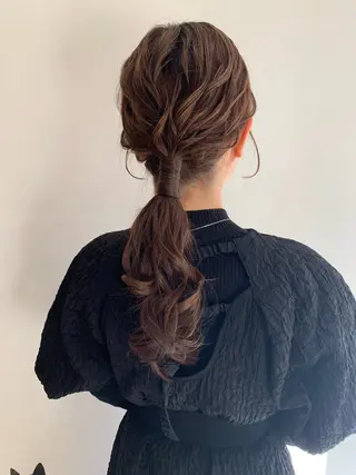 ヘアアレンジ moeka レイヤー /艶カラー/韓国のヘアスタイル