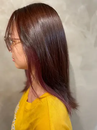 カラー 🐾及部 艶髪|艶 カラーショート|ボブのヘアスタイル