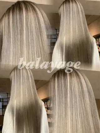 ロング カラー ヘアアレンジ グランルッソ所属・岡山× バレイヤージュカラーのヘアスタイル