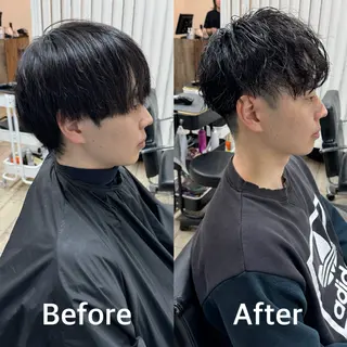 ミディアム パーマ メンズ 【池袋/スパイキー ショート】ⓝⓘⓜⓤのヘアスタイル