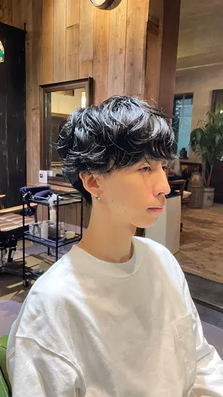 ショート パーマ メンズ 水田 帆波のヘアスタイル