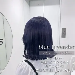 ミディアム カラー 🩵色落ち可愛い 寒色カラー🩵のヘアスタイル