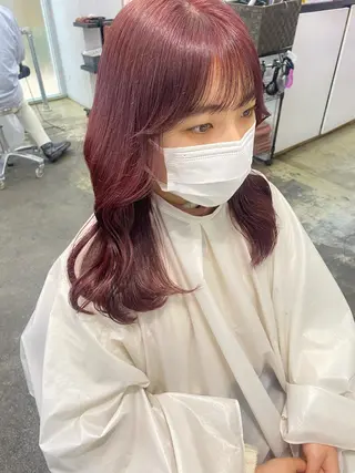 セミロング カラー 💗💗韓国レイヤー yu-ki💗💗のヘアスタイル