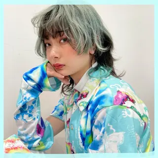 ミディアム カラー 🌺ウルフカット職人 新垣渚🐺のヘアスタイル