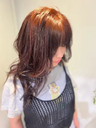 ロング シミズ リホのヘアスタイル