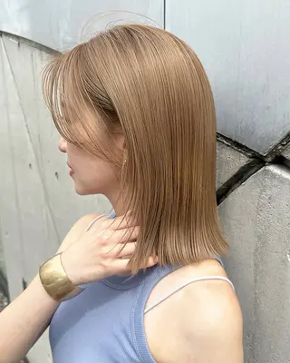 ミディアム カラー ❤️アヤカ Wカラー ボブ レイヤー❤️のヘアスタイル