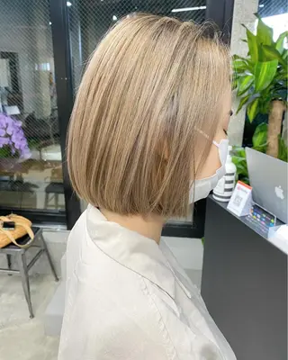 ショート カラー パーマ OVER→三軒茶屋 /縮毛矯正・髪質改善のヘアスタイル