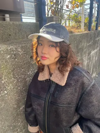 ミディアム パーマ Toiro 横浜所属・🎀レイヤー/パーマ カラー/ai🎀のヘアスタイル