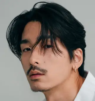 ミディアム カラー パーマ メンズ 冨永 圭人のヘアスタイル