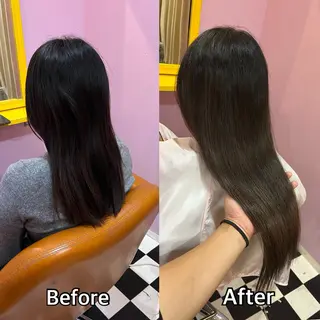 ロング シール＋ちび編み込み エクステ梅田🐨のヘアスタイル