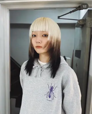 セミロング カラー 繭所属・こはる／ハードパーマ /癖毛風パーマ🧃のヘアスタイル