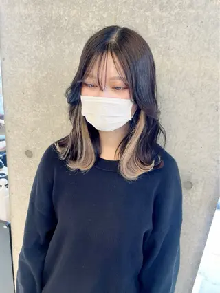 セミロング りおな/エクステ /ミルクティーカラーのヘアスタイル