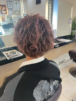 ショート カラー パーマ メンズ トータルビューティー K:R鶴川のヘアスタイル