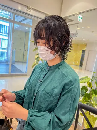 ショート カラー パーマ 韓国風デザイン 💐MIZUKI💐のヘアスタイル