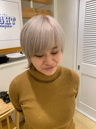 ミディアム 渋谷ハイトーン/ デザインカラー阿部のヘアスタイル