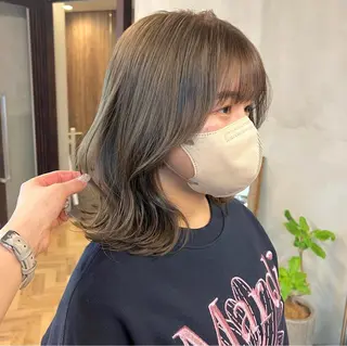 ミディアム カラー パーマ ヘアアレンジ メンズ キッズ ネイル マツエク・マツパ アイブロウ EMANON梅田店所属・前川 朋香のヘアスタイル