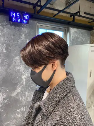 ショート パーマ メンズ アイブロウ 🟦ニュアンス/メン ズパーマ横浜🟦のヘアスタイル