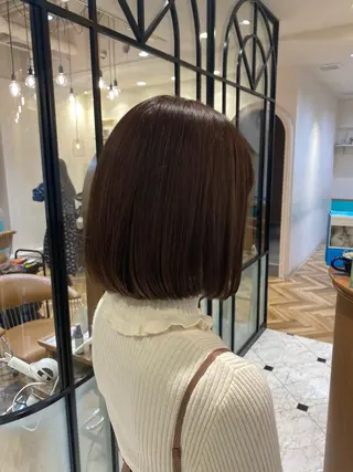 ミディアム ボブ韓国風レイヤー 髪質改善/畠中ケントのヘアスタイル