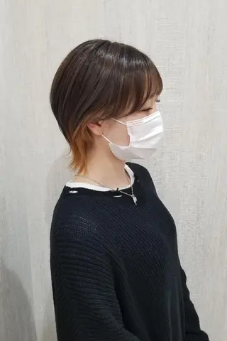 ショート カラー 顔周りレイヤーカット 髪質改善代表西村功平のヘアスタイル