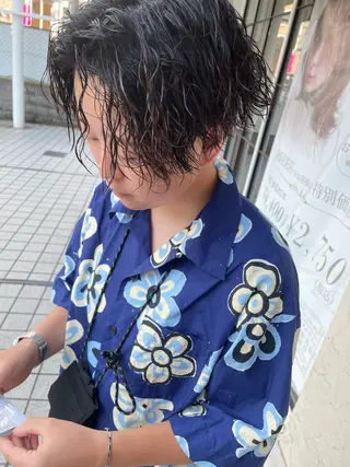 ショート パーマ メンズ 万都里 MATSURIのヘアスタイル