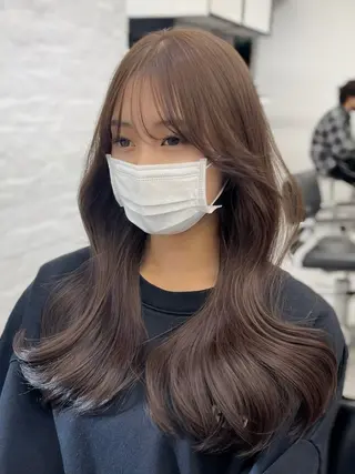セミロング カラー パーマ ヘアアレンジ 韓国ヘア×顔まわり 🇰🇷和知拓郎のヘアスタイル