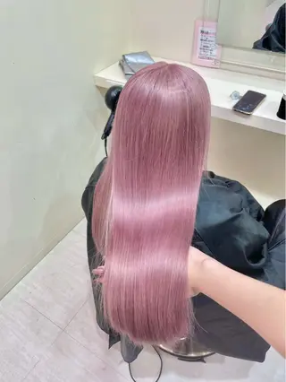 ロング カラー ヘアアレンジ 韓国レイヤー＆ピンク 艶髪🩶maikoのヘアスタイル