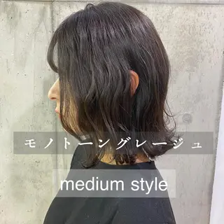 ミディアム カラー 舟橋 りんかのヘアスタイル