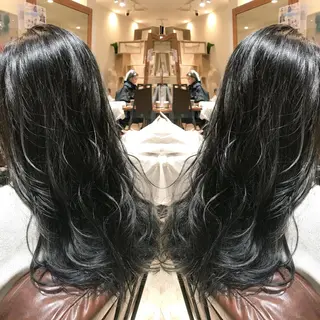 セミロング カラー シールエクステ⭐️ オオミタクヤのヘアスタイル