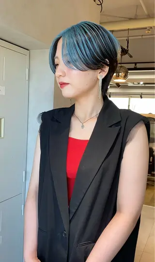 ショート FORT所属・透け感•艶感カラー 池本　紘之のヘアスタイル