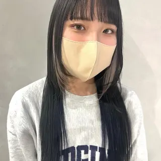ロング デザインカラー/パー マ🦖外岡咲希🦖のヘアスタイル