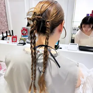 ロング ヘアアレンジ ボブパーマ ♡ヨシカワハナコのヘアスタイル