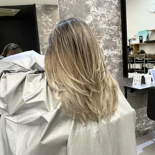 ミディアム カラー ヘアアレンジ アンドウ ユウ/ レイヤーカット/韓国のヘアスタイル