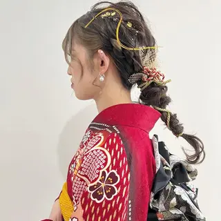 セミロング カラー アイブロウ お洒落パーマ/ 艶カラー/michiのヘアスタイル