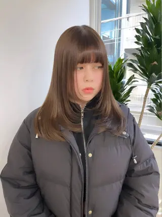 セミロング カラー ヘアアレンジ HIROKO / 透明感暖色カラー🎀のヘアスタイル